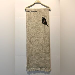 🎁Piscatextil 100% Cotton Elegant Cream Throw Blanket - Decorative Veins